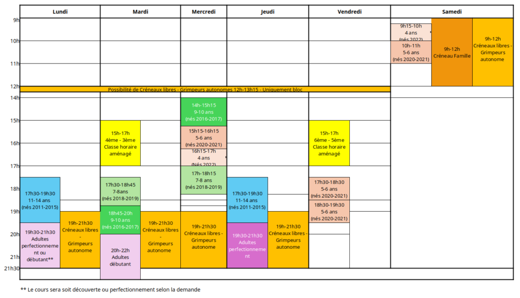 Planning 2026-2027 - club escalade bauju - bauges